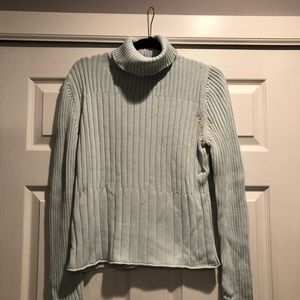 J Jill ribbed turtleneck sweater , light blue